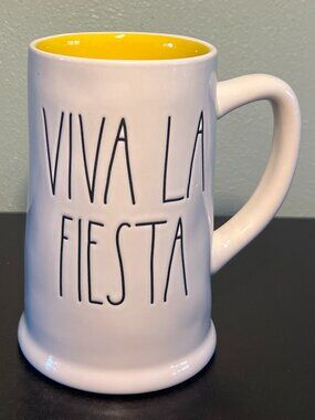Rae Dunn VIVA LA FIESTA (LONG LIVE THE PARTY) Jumbo Coffee Mug Beer Stein